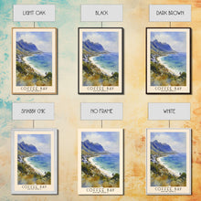 Load image into Gallery viewer, Coffee Bay, South Africa Watercolor Print, Vacation Gift, South Africa Wall Art, Beach Painting, Beach Decor, Large Wall Art, Wood Frame Art
