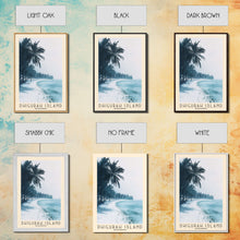 Load image into Gallery viewer, Dhigurah Island, Maldives Watercolor Print, Vacation Gift, Maldives Wall Art, Beach Painting, Beach Decor, Large Wall Art, Wood Frame Art
