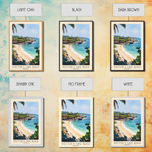 Load image into Gallery viewer, Doctor’s Cave Beach, Jamaica Watercolor Beach Print, Vacation Gift, Jamaica Wall Art, Framed Canvas Print, Framed Beach Painting
