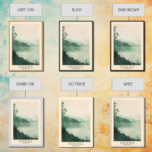 Load image into Gallery viewer, Edersee, Germany Watercolor Beach Print, Vacation Gift, Germany Wall Art, Framed Canvas Print, Framed Beach Painting
