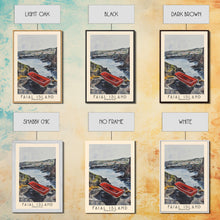 Carregar imagem no visualizador da galeria, Faial Island, Portugal Watercolor Beach Print, Vacation Gift, Portugal Wall Art, Framed Canvas Print, Framed Beach Painting
