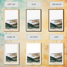 Load image into Gallery viewer, Flores Island, Portugal Watercolor Beach Print, Vacation Gift, Portugal Wall Art, Framed Canvas Print, Framed Beach Painting
