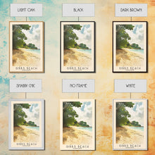 Load image into Gallery viewer, Gibbs Beach, Barbados Watercolor Print, Vacation Gift, Barbados Wall Art, Beach Painting, Beach Decor, Large Wall Art, Wood Frame Art
