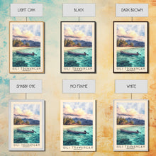 Load image into Gallery viewer, Gili Trawangan, Indonesia Watercolor Beach Print, Vacation Gift, Indonesia Wall Art, Framed Canvas Print, Framed Beach Painting
