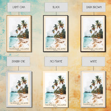 Load image into Gallery viewer, Trinidad Island, Brazil Watercolor Print, Vacation Gift, Brazil Wall Art, Beach Painting, Beach Decor, Large Wall Art, Wood Frame Art
