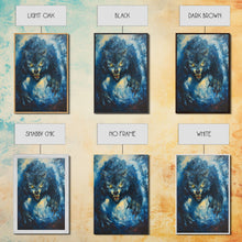 Load image into Gallery viewer, Ferocious Werewolf Growling in Forest | Halloween Wall Art | Spooky Home Decor | Creepy Werewolf Howling Painting | Framed Canvas Print
