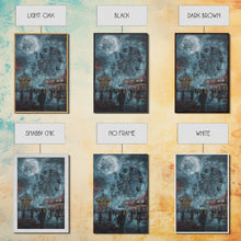 Load image into Gallery viewer, Eerie Carnival, Halloween Art, Spooky Wall Decor, Framed Canvas Print, Creepy Art, Halloween Wall Decor, Seasonal Wall Art, Scary Artwork
