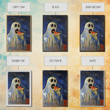 Load image into Gallery viewer, Spooky Ghost Eatin a Pizza, YUM! Funny Halloween Art
