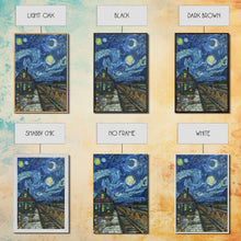 Load image into Gallery viewer, Enchanted Graveyard with Lanterns Framed Canvas Print, Wall Art, Spooky Home Decor, Halloween Cemetery Art, Mystical Art, Haunted Graveyard
