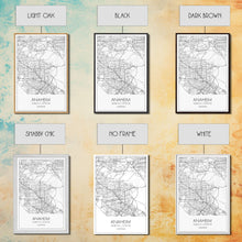 Carregar imagem no visualizador da galeria, Anaheim Street Map, California Map, City Map Wall Decor, Travel Map, Minimalist, Modern Art, Wall Art, Canvas Print, Canvas Wall Art

