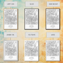Load image into Gallery viewer, Aurora Street Map, Colorado Map, City Map Print, Travel Lover Gift, Above Bed Art, Minimalist Art, Wall Art, Canvas Print, Canvas Wall Art
