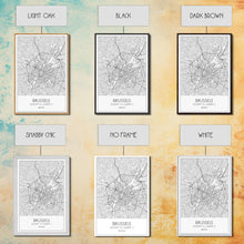 Carregar imagem no visualizador da galeria, Brussels Street Map, Belgium Map, City Map Art, Modern Art, Wall Art, Canvas Print, Canvas Wall Art, Birthday Gift, Living Room Décor
