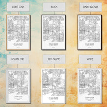 Cargar imagen en el visor de la galería, Chandler Street Map, Arizona Map, City Map Art, Modern Art, Wall Art, Canvas Print, Canvas Wall Art, Home Office Art, Housewarming Gift
