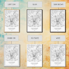 Cargar imagen en el visor de la galería, Cincinnati Street Map, Ohio Map, City Map Art, Minimalist Art, Wall Art, Canvas Print, Canvas Wall Art, Travel Wall Décor, Gift For Her
