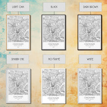 Cargar imagen en el visor de la galería, Cincinnati Street Map, Ohio Map, City Map Art, Minimalist Art, Wall Art, Canvas Print, Canvas Wall Art, Travel Wall Art, Birthday Gift
