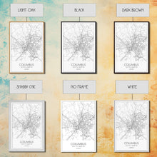 Cargar imagen en el visor de la galería, Columbus Street Map, Georgia Map, City Map Art, Minimalist Art, Wall Art, Canvas Print, Canvas Wall Art, City Wall Art, Travel Wall Print
