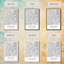 Load image into Gallery viewer, Copenhagen Street Map, Denmark Map, Europe City Map Art, Minimalist Art, Wall Art, Canvas Print, Travel Wall Art, Pilots Gift. Home Décor
