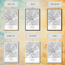 Load image into Gallery viewer, Detroit Street Map, Michigan Map, City Map Art, Minimalist Art, Wall Art, Canvas Print, Wall Art Bedroom, Travel Prints, Gift For Couple
