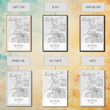 Load image into Gallery viewer, Elk Grove Street Map, California Map, City Map Art, Minimalist Art, Wall Art, Canvas Print, Bedroom Wall Art, Housewarming Gift, Travel Art
