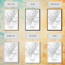 Load image into Gallery viewer, Jackson Street Map, Mississippi Map, City Map Art, Minimalist Art, Wall Art, Canvas Print, Travel Print, Farmhouse Bedroom, Wedding Gift
