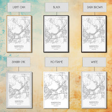 Load image into Gallery viewer, Madison Street Map, Wisconsin Map, City Map Art, Modern Art, Wall Art, Canvas Print, Bedroom Wall Art, Travel Wall Print, Gift For Men
