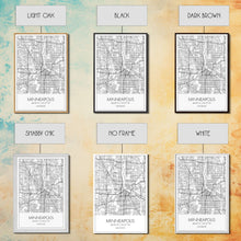 Load image into Gallery viewer, Minneapolis Street Map, Minnesota Map, City Map Art, Modern Art, Wall Art, Canvas Print, Travel Print, Master Bedroom Art, Graduation Gift
