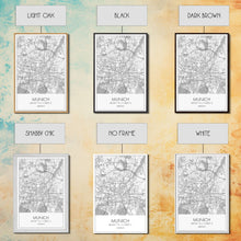 Load image into Gallery viewer, Munich Street Map, Germany Map, Europe City Map Art, Modern Art, Wall Art, Canvas Print, Dorm Wall Décor, Holiday Gift, Travel Wall Print
