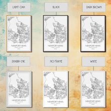 Load image into Gallery viewer, Newport News Street Map, Virginia Map, City Map Art, Modern Art, Wall Art, Canvas Print, Home Wall Décor, Girl Graduation Gift, Travel Art
