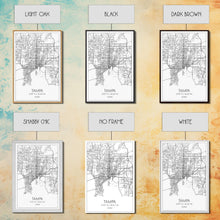 Load image into Gallery viewer, Tampa Street Map, Florida Map, City Map Print, Modern Wall Art, Wall Art, Canvas Print, Gift For Mom, Travel Wall Decor, Farmhouse Wall Art
