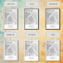 Load image into Gallery viewer, Vienna Street Map, Austria Map, City Map Print, Modern Wall Art, Wall Art, Canvas Print, Black And White, Unique Wedding Gift, Travel Art
