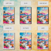Load image into Gallery viewer, Colorful Desert Pathway Art - Framed Canvas Print, Southwestern Decor, Vibrant Living Room Wall Art, Modern Desert Landscape
