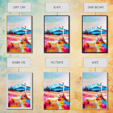 Load image into Gallery viewer, Cross with Mountain Backdrop - Framed Canvas Print, Scenic Western Art, Inspirational Wall Art for Bedroom Decor
