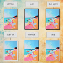 Load image into Gallery viewer, Dynamic Waves Crashing on Vibrant Beach - Framed Canvas Print, Coastal Wall Art, Ocean Vibes Decor for Living Room
