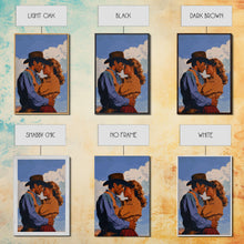 Cargar imagen en el visor de la galería, Classic Western Love Scene Under Blue Sky - Framed Canvas Print, Rustic Cowboy Decor, Living Room Art, Romantic Wall Art for Home
