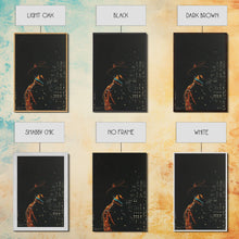 Load image into Gallery viewer, Cowboy in the City Night Print - Framed Canvas Wall Art, Urban Western Decor, City Cowboy Artwork for Living Room, Modern Western Art
