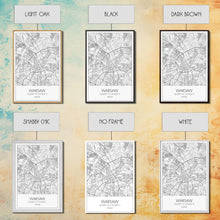 Load image into Gallery viewer, Warsaw Street Map, Poland Map, Europe City Map Print, Minimalist Art, Wall Art, Canvas Print, Living Room Wall Art, Friends Gift, Travel Art
