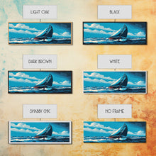 Cargar imagen en el visor de la galería, Come Sail Away - Panoramic Sail Boat Art - Framed Canvas Print - Oil Painting Reprint - Framed Art - Sailing On The Ocean Blue
