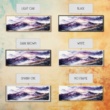 Load image into Gallery viewer, Framed Canvas Print of Majestic Mountain Landscape | Vibrant Hues | Watercolor Painting | Ready-to-Hang | Home Decor
