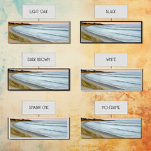 Carregar imagem no visualizador da galeria, Canvas Beach Wall Art, Seashore, Cove, Minimalist Beach Art, Pastel Beach Wall Art, Beach Scene Art, Panoramic, Wall Art, Canvas Print
