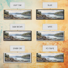 Cargar imagen en el visor de la galería, Colored Pencil Landscape Wall Art Print, Lake, Riverbank, River, Trees, Mountain, Large Canvas Art Print, Panoramic, Wall Art, Canvas Print
