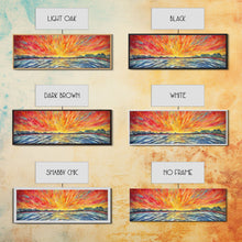 Carregar imagem no visualizador da galeria, Abstract Beach Wall Art, Colorful Abstract Nature, Framed Abstract Print Art, Sunset, Beach, Vibrant Art, Panoramic, Wall Art, Canvas Print
