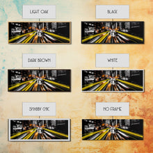 Load image into Gallery viewer, Long Exposure City Street Lights Wall Art, Urban Art Print, Night In The City, Streaks Of Light, Panoramic, Wall Art, Canvas Print
