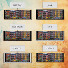 Carregar imagem no visualizador da galeria, Abstract Row Of Buildings City Canvas Print, Large Urban Art Print, Cityscape Art, Vibrant Art, Panoramic, Wall Art, Canvas Print
