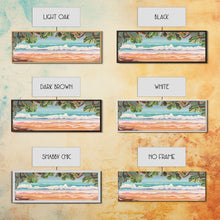 Carregar imagem no visualizador da galeria, Beach Shore Art Canvas Print, Green Leaves, Canvas Beach Wall Art, Ocean Waves, Beach Sand Wall Art, Panoramic, Wall Art, Canvas Print
