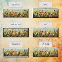 Carregar imagem no visualizador da galeria, Framed Canvas Print of Original painting, Large wall art, Boho wall décor, Flower painting, Home decor, Modern art, Bedroom decor, Panoramic
