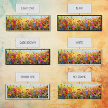 Carregar imagem no visualizador da galeria, Framed Canvas Print of Original painting, Large wall art, Boho wall décor, Flower painting, Home decor, Modern art, Bedroom decor, Panoramic
