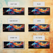 Cargar imagen en el visor de la galería, Betta Fish Painting Wall Art, Framed Canvas Print, Siamese Fighting Fish, Aquarium Wall Art, Colorful Pet Fish painting
