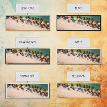 Carregar imagem no visualizador da galeria, Drone Shot of Bora Bora, Vacation Art, Tropical Beach Photography Framed Canvas Print, Panoramic Bird&#39;s Eye View of Paradise
