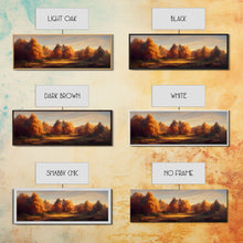 Carregar imagem no visualizador da galeria, A Forest In Autumn, Fall Decor, Extra Large Wall Art, Framed Panoramic Canvas Print, Framed Wall Decor
