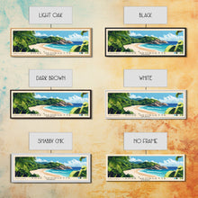 Carregar imagem no visualizador da galeria, Anse Georgette, Seychelles Panoramic Beach Print, Vacation Gift, Seychelles Wall Art, Framed Canvas Print, Framed Beach Painting
